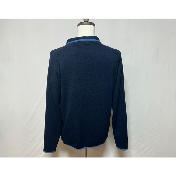 Columbia Sweater Mens Large Blue Fleece Lined 1/4 Zip Pullover Quarter Pocket - Picture 2 of 9